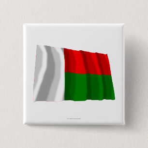 Madagascar Waving Flag 2 Inch Square Button