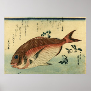 Madai - Hiroshige's Colourful Japanese Fish Print