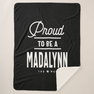 Madalynn Personalized Name Birthday Gift Sherpa Blanket