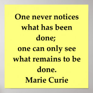 madam marie curie quote poster