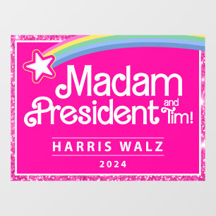 Madam Presiden Window Cling Sticker Kamala Harris 
