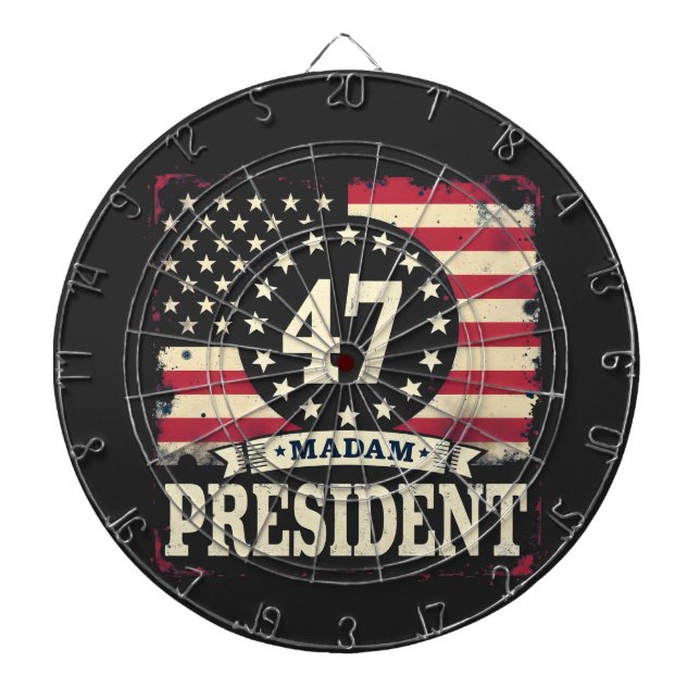 Madam President American flag 47 harris Walz  Dartboard (Front)