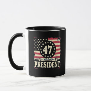 Madam President American flag 47 harris Walz Mug