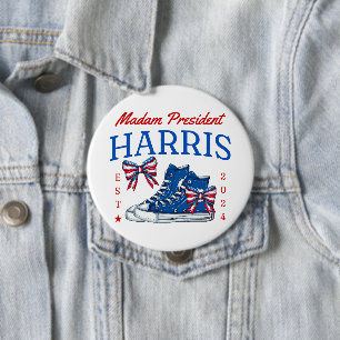  Madam President Kamala Harris 2024  4 Inch Round Button