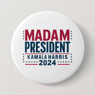 Madam President Kamala Harris 2024 Vote Democrat 3 Inch Round Button