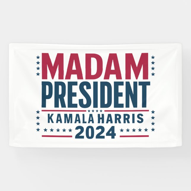Madam President Kamala Harris 2024 Vote Democrat  Banner (Horizontal)