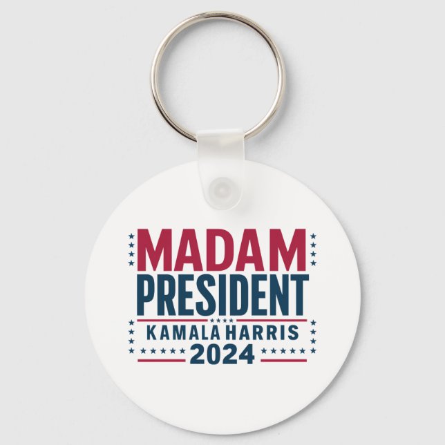 Madam President Kamala Harris 2024 Vote Democrat  Keychain (Front)