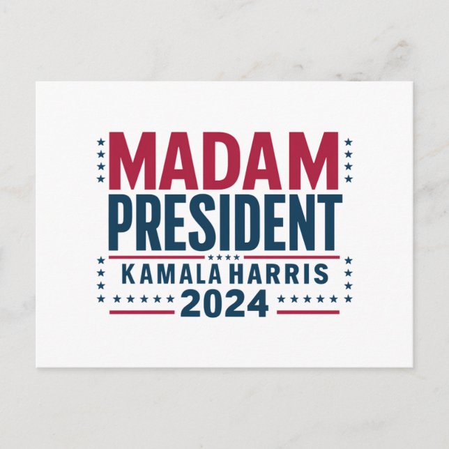 Madam President Kamala Harris 2024 Vote Democrat  Postcard (Front)