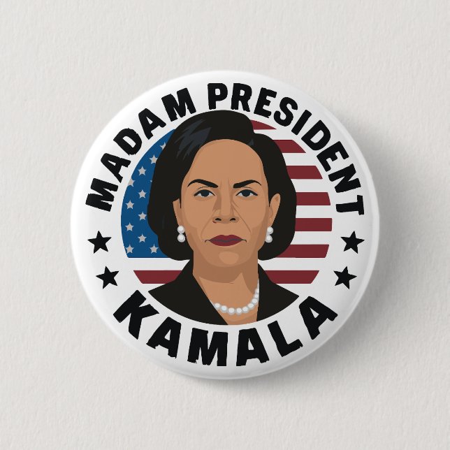Madam President Kamala Harris 2 Inch Round Button (Front)