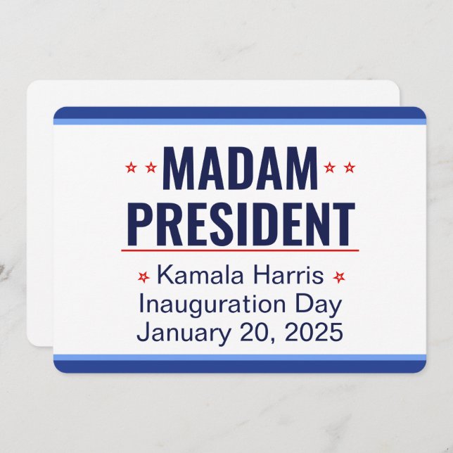 Madam President Kamala Harris Inauguration Invitation (Front/Back)
