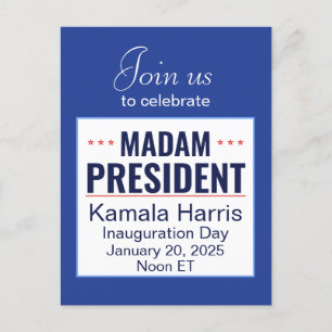 Madam President Kamala Harris Inauguration Invite Postcard