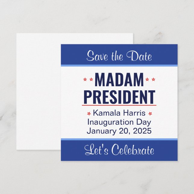 Madam President Kamala Harris Inauguration Save The Date (Front/Back)