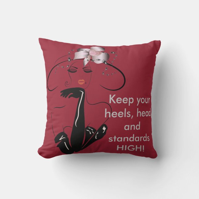 Madam Rouge Throw cushion- customizable Throw Pillow (Front)