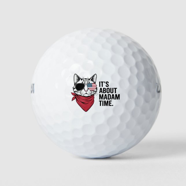 Madam Time President 2024 Kamala Harris DNC Rally Golf Balls (Front)