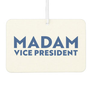 Madam Vice President white blue modern typography  Air Freshener