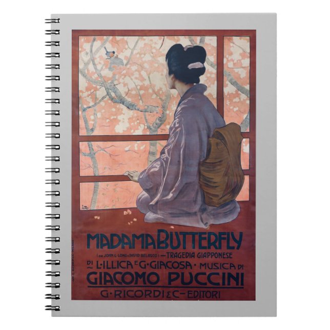 Madama Butterfly Vintage poster (1904) Notebook (Front)