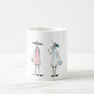 Madame à déjeuner tasse