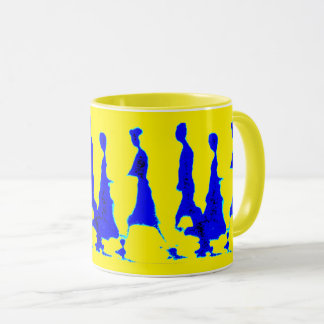 Madame bleue et jaune Mug