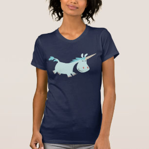 Madame bleue T-shirt de licorne de bande dessinée