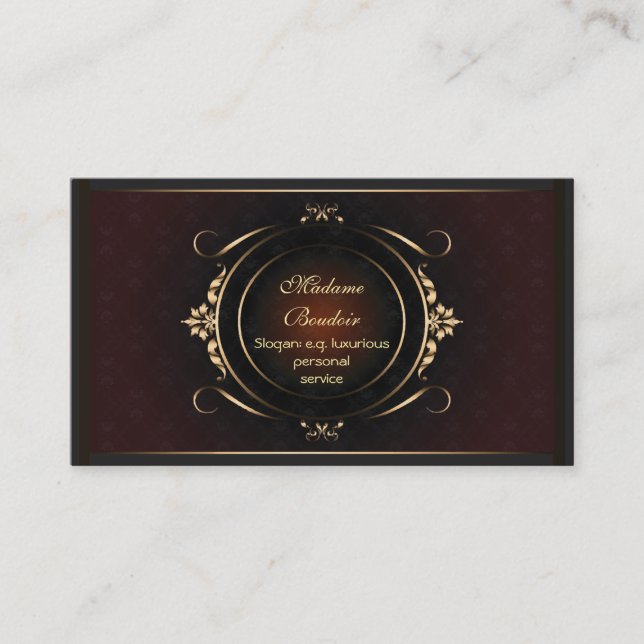 Madame Boudoir - Personal Design Service Business Card (Front)