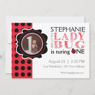 Madame Bug First Birthday Invitation