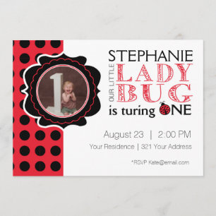Madame Bug First Birthday Invitation