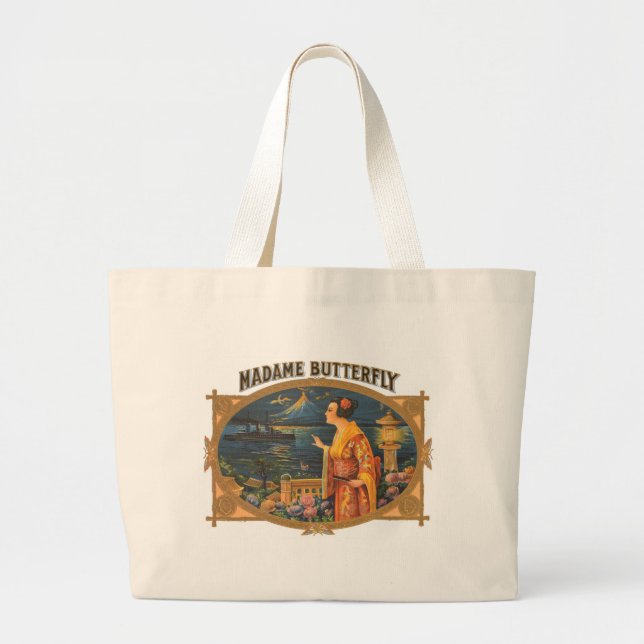 Madame Butterfly Large Tote Bag (Front)