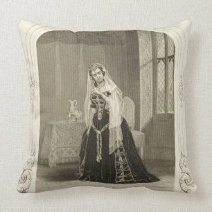 Madame Celeste as the Princess Katherine, Act V Sc Throw Pillow