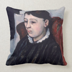 Madame Cezanne, c.1883-85 (oil on canvas) Throw Pillow