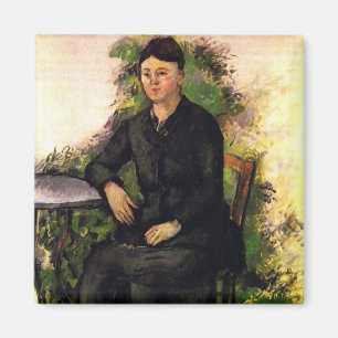 Madame Cezanne In the Garden - Paul Cezanne Magnet
