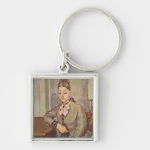 Madame Cezanne Leaning on a Table, 1873-77 Keychain