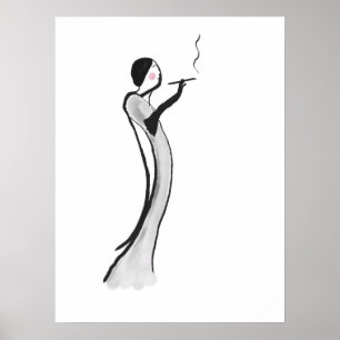 Madame chic Illustration Poster Print d'âge de
