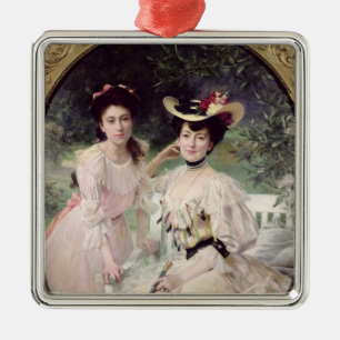 Madame Collas and her Daughter, Giselle, 1903 Metal Ornament