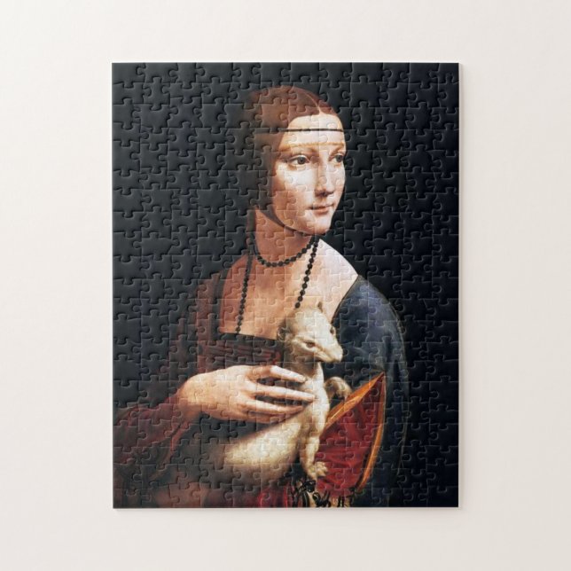 Madame de Leonardo da Vinci avec un puzzle de (Vertical)