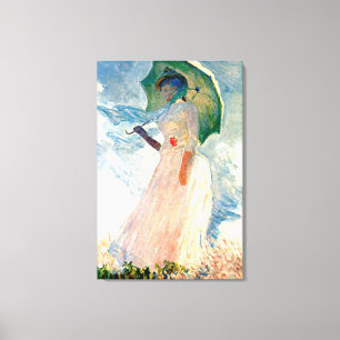 Madame de Monet avec la toile de parasol