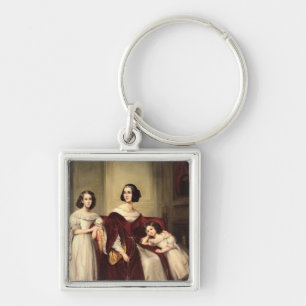 Madame de Nonjon and her Two Daughters, 1839 Keychain