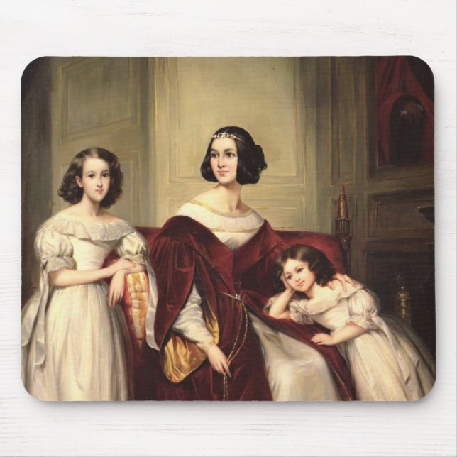 Madame de Nonjon and her Two Daughters, 1839 Mouse Pad (Front)