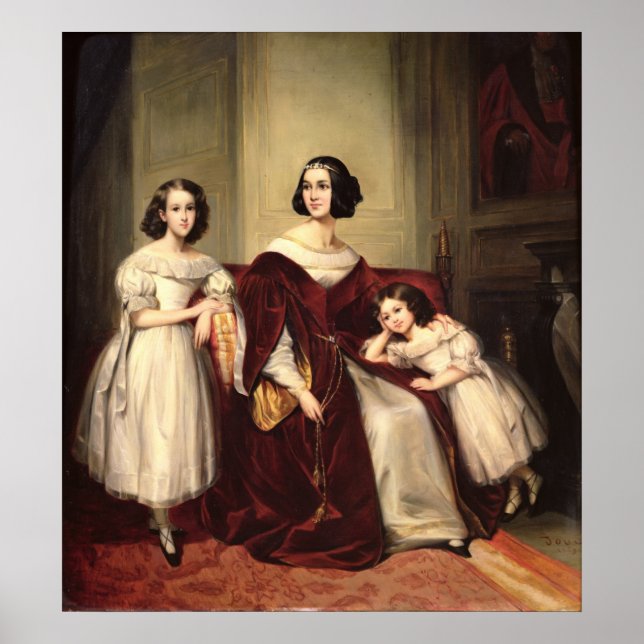 Madame de Nonjon and her Two Daughters, 1839 Poster (Front)