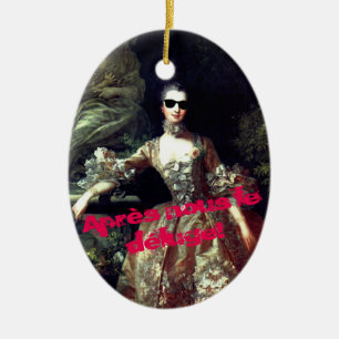 ♥ Madame de Pompadour with Sunglasses le déluge ♥ Ceramic Ornament