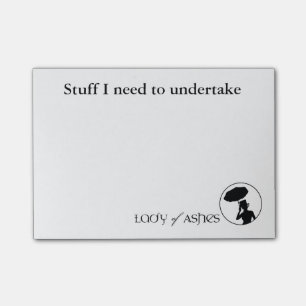 Madame des notes de post-it de cendres