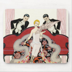 Madame élégante dans le tapis de souris d'art d