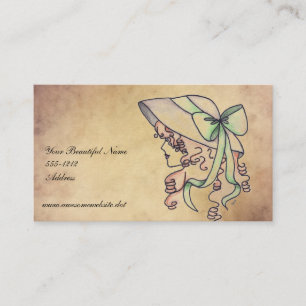 Madame élégante vintage dans des cartes de visit