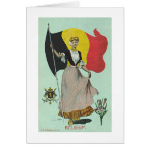 Madame et drapeau belges - les années 1900 tôt