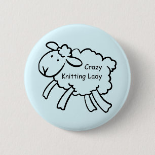 Madame folle Badge de tricot