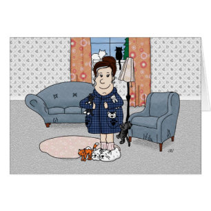 "Madame folle" carte de chat