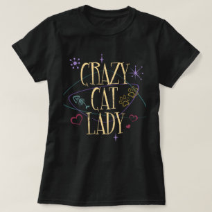 Madame folle Dark T-Shirt de chat de rétro style