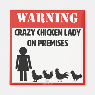 Madame folle Magnet de poulet