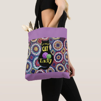 Madame folle sac fourre-tout de chat