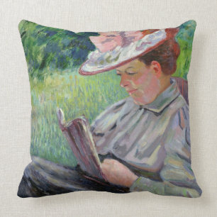 Madame Guillaumin, c.1895 (oil on canvas) Throw Pillow