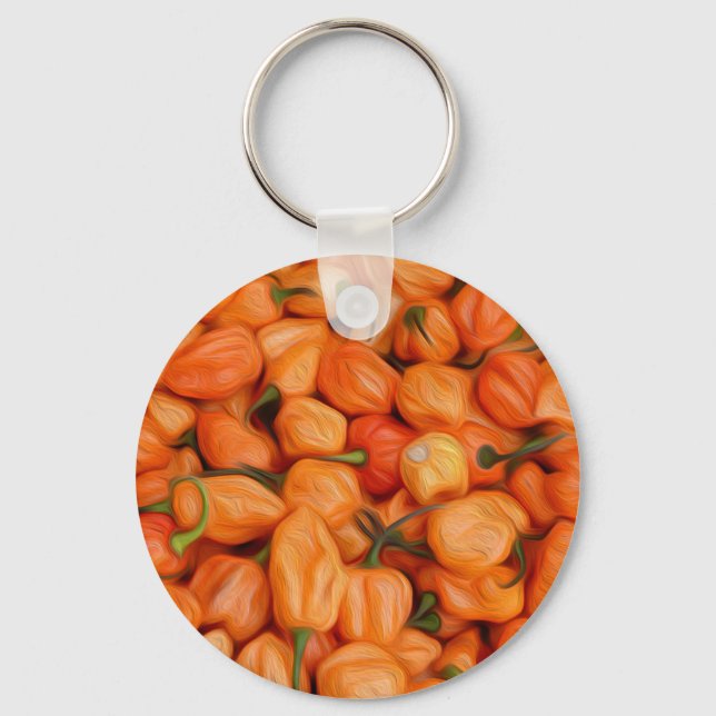 Madame Jeanette peppers oil paint effect Keychain (Front)
